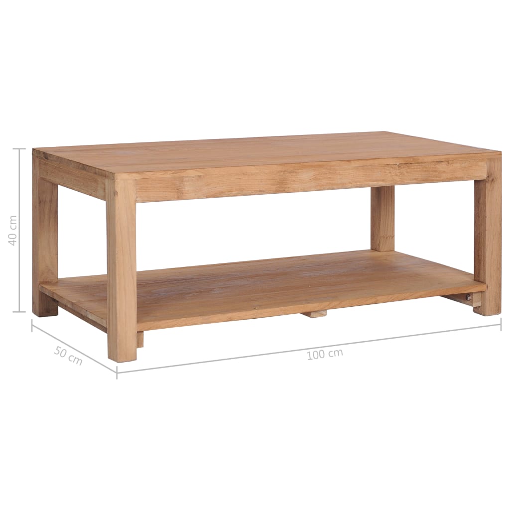Table basse 100x50x40 cm bois de teck massif - XIOS