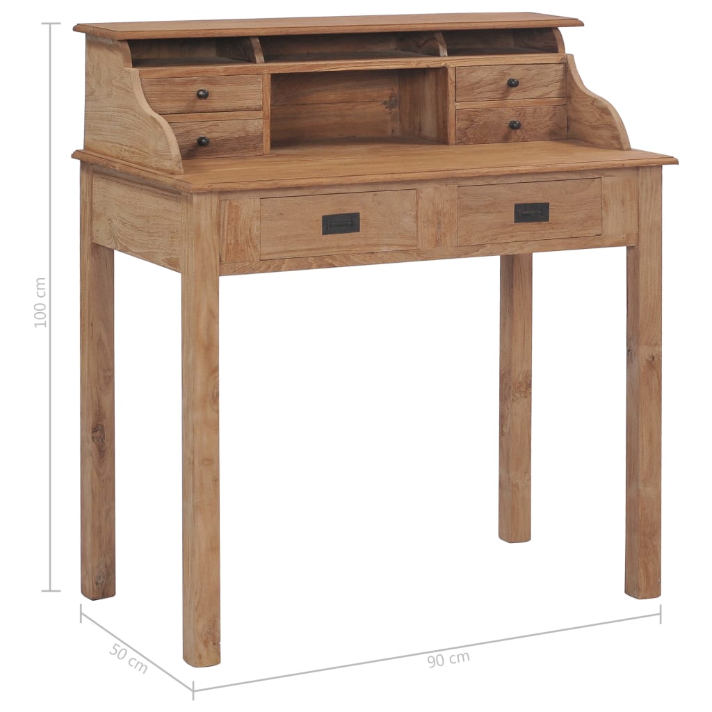 Bureau 90x50x100 cm bois de teck solide - XIOS