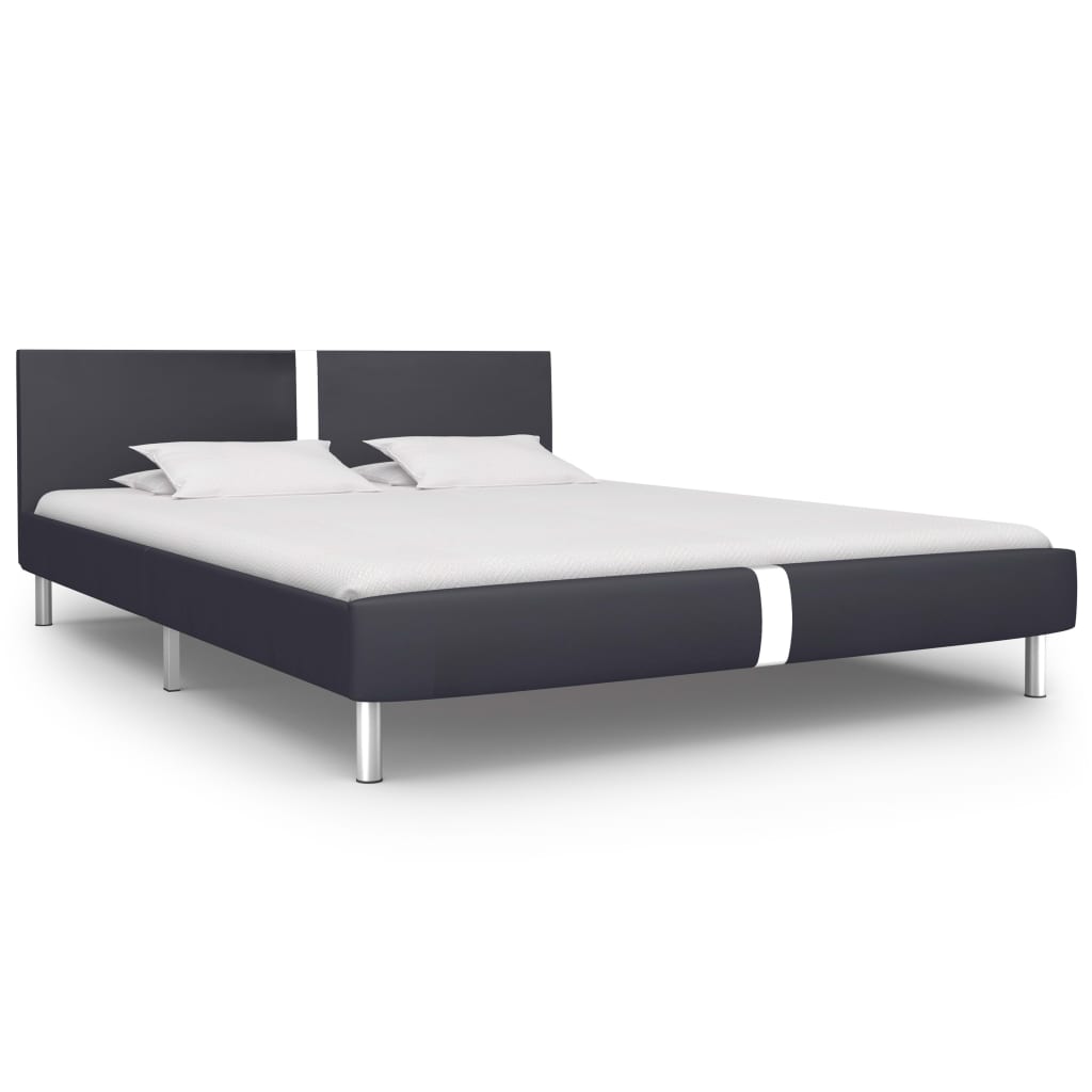 Cadre de lit sans matelas noir similicuir 120x200 cm - XIOS