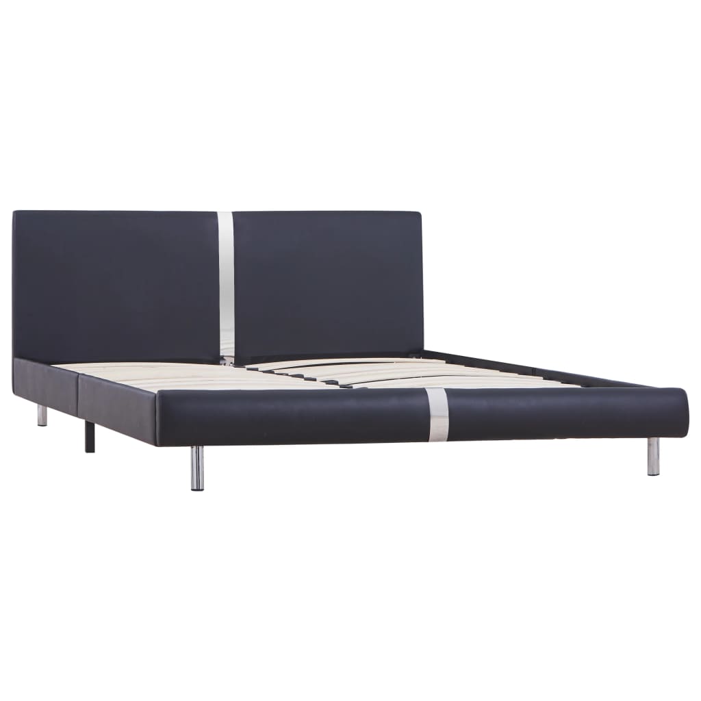 Cadre de lit sans matelas noir similicuir 120x200 cm - XIOS