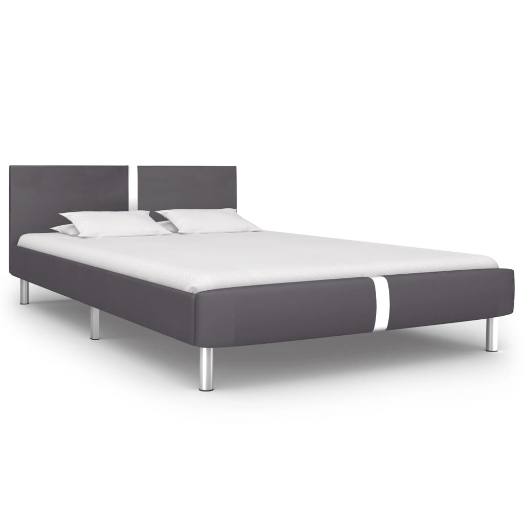 Cadre de lit sans matelas gris similicuir 140x200 cm - XIOS