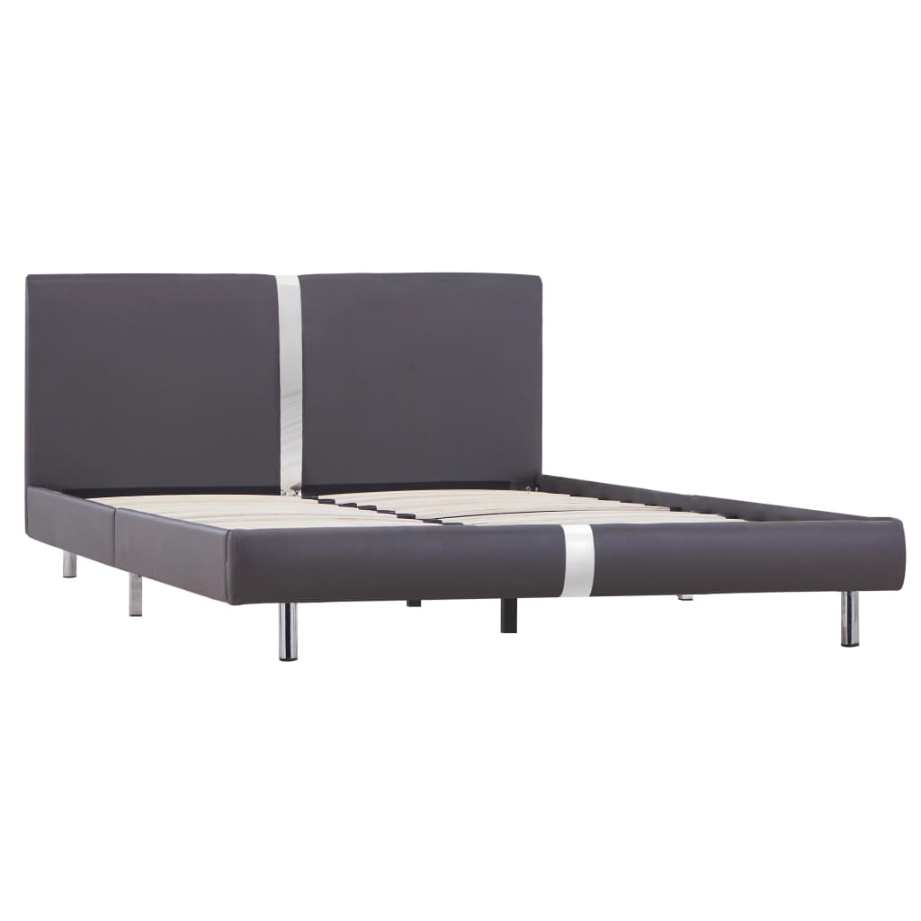 Cadre de lit sans matelas gris similicuir 140x200 cm - XIOS