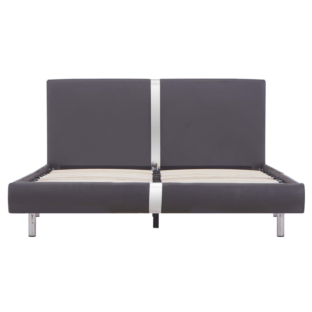 Cadre de lit sans matelas gris similicuir 140x200 cm - XIOS