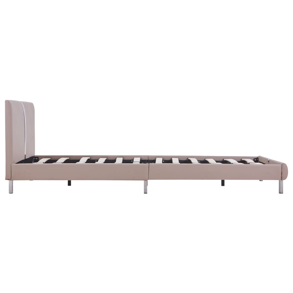 Cadre de lit sans matelas cappuccino similicuir 140x200 cm - XIOS
