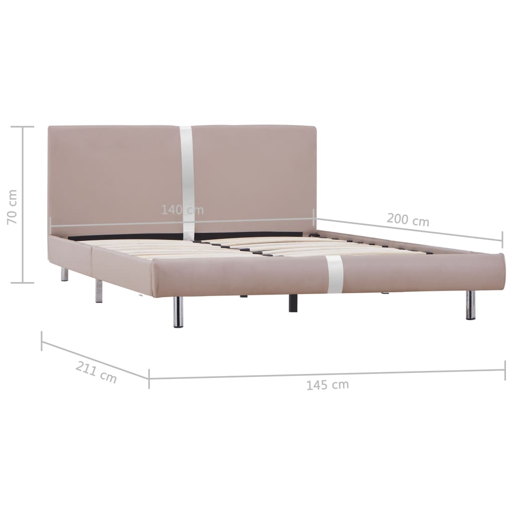Cadre de lit sans matelas cappuccino similicuir 140x200 cm - XIOS