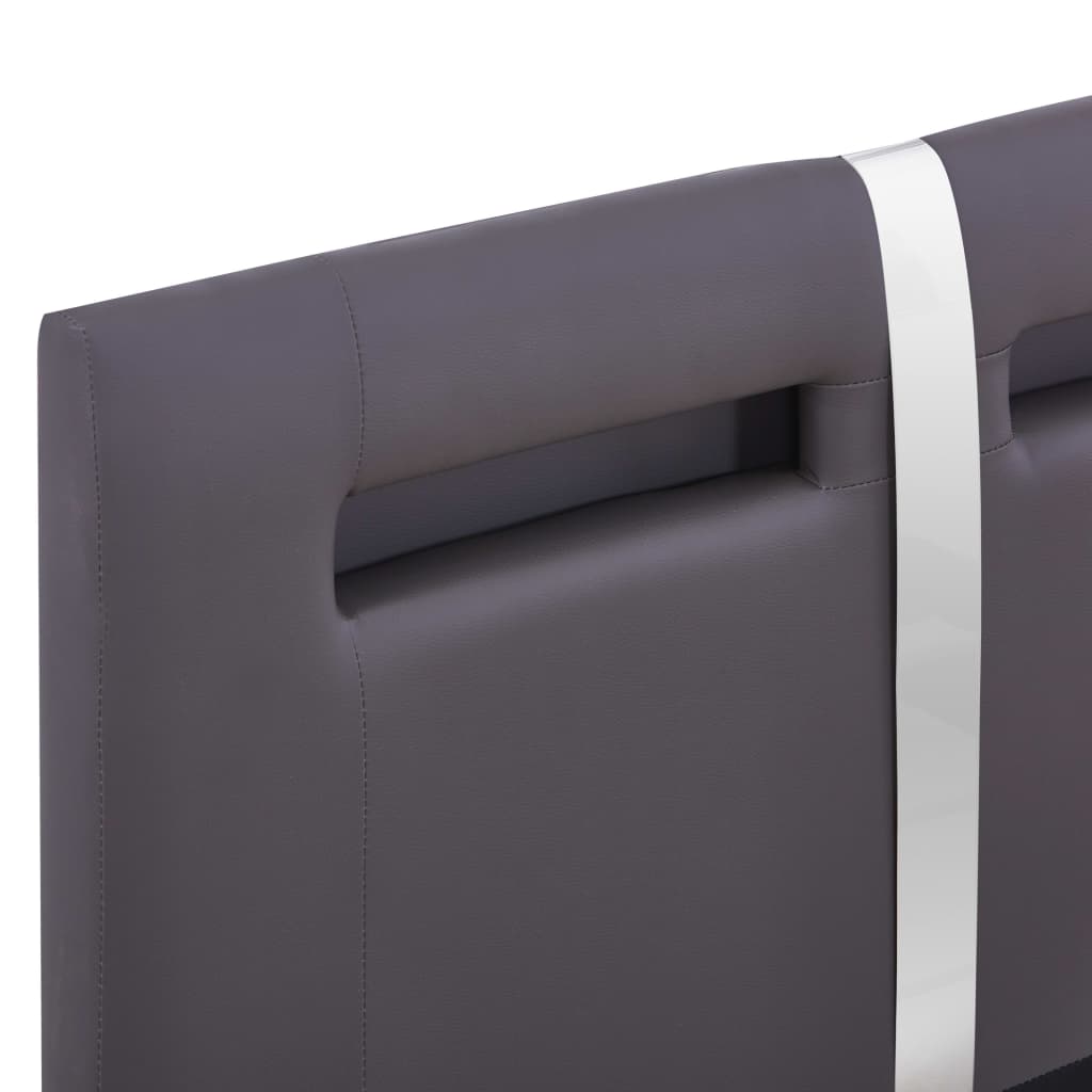 Cadre de lit avec LED sans matelas gris similicuir 90x200 cm - XIOS
