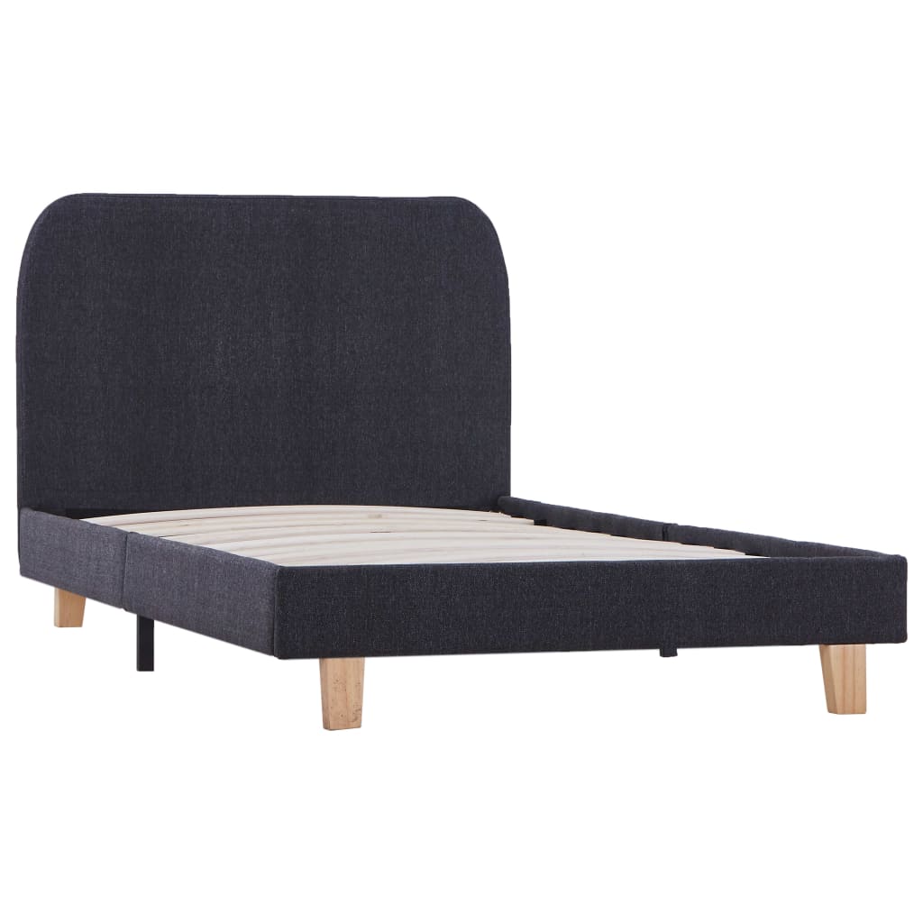 Cadre de lit sans matelas gris foncé tissu 90x200 cm - XIOS