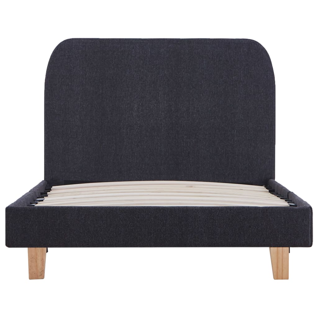 Cadre de lit sans matelas gris foncé tissu 90x200 cm - XIOS