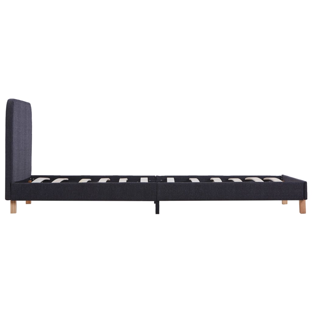 Cadre de lit sans matelas gris foncé tissu 90x200 cm - XIOS