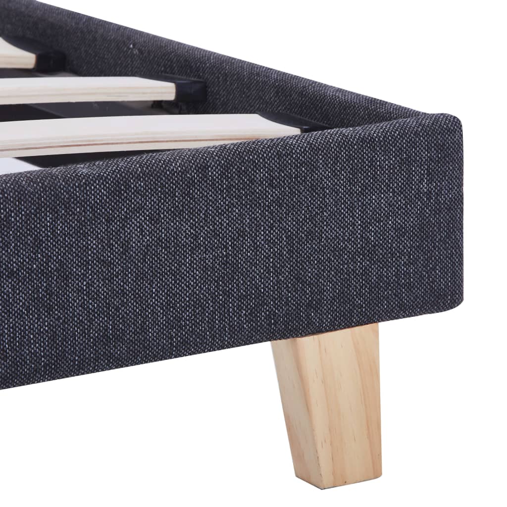 Cadre de lit sans matelas gris foncé tissu 90x200 cm - XIOS