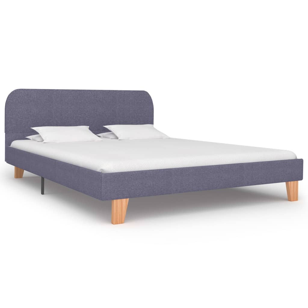 Cadre de lit sans matelas gris clair tissu 140x200 cm - XIOS