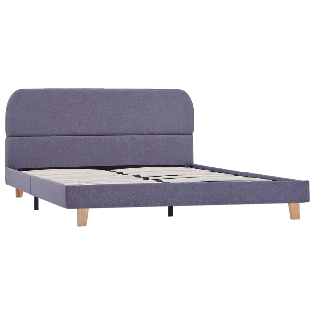 Cadre de lit sans matelas gris clair tissu 140x200 cm - XIOS
