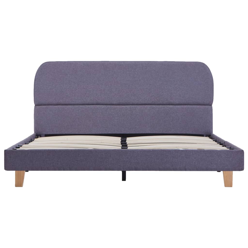 Cadre de lit sans matelas gris clair tissu 140x200 cm - XIOS