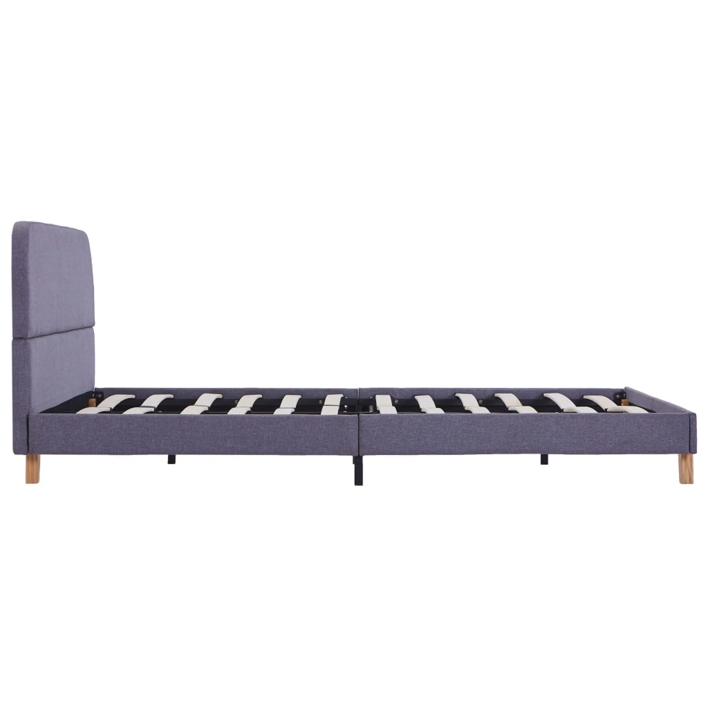 Cadre de lit sans matelas gris clair tissu 140x200 cm - XIOS