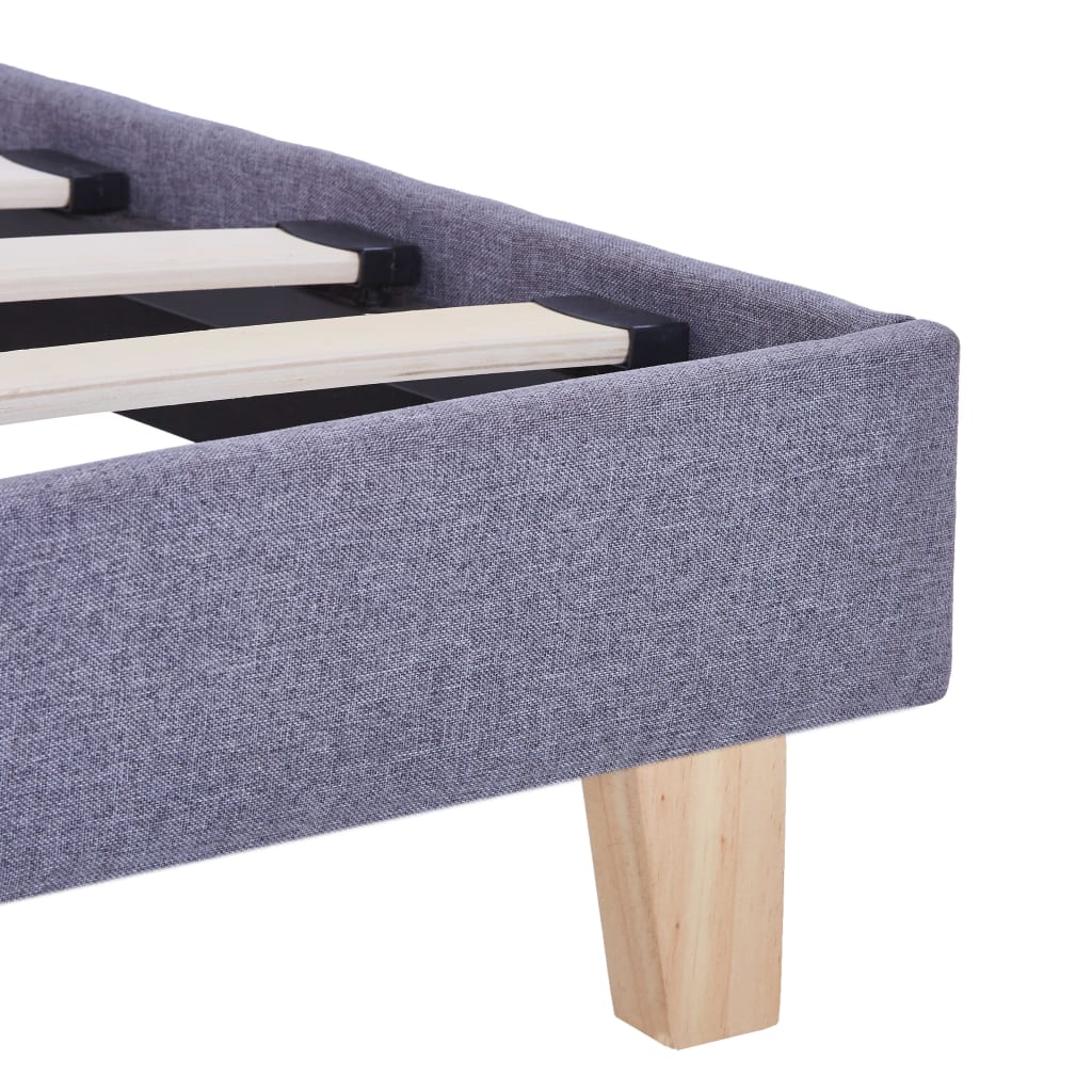 Cadre de lit sans matelas gris clair tissu 140x200 cm - XIOS