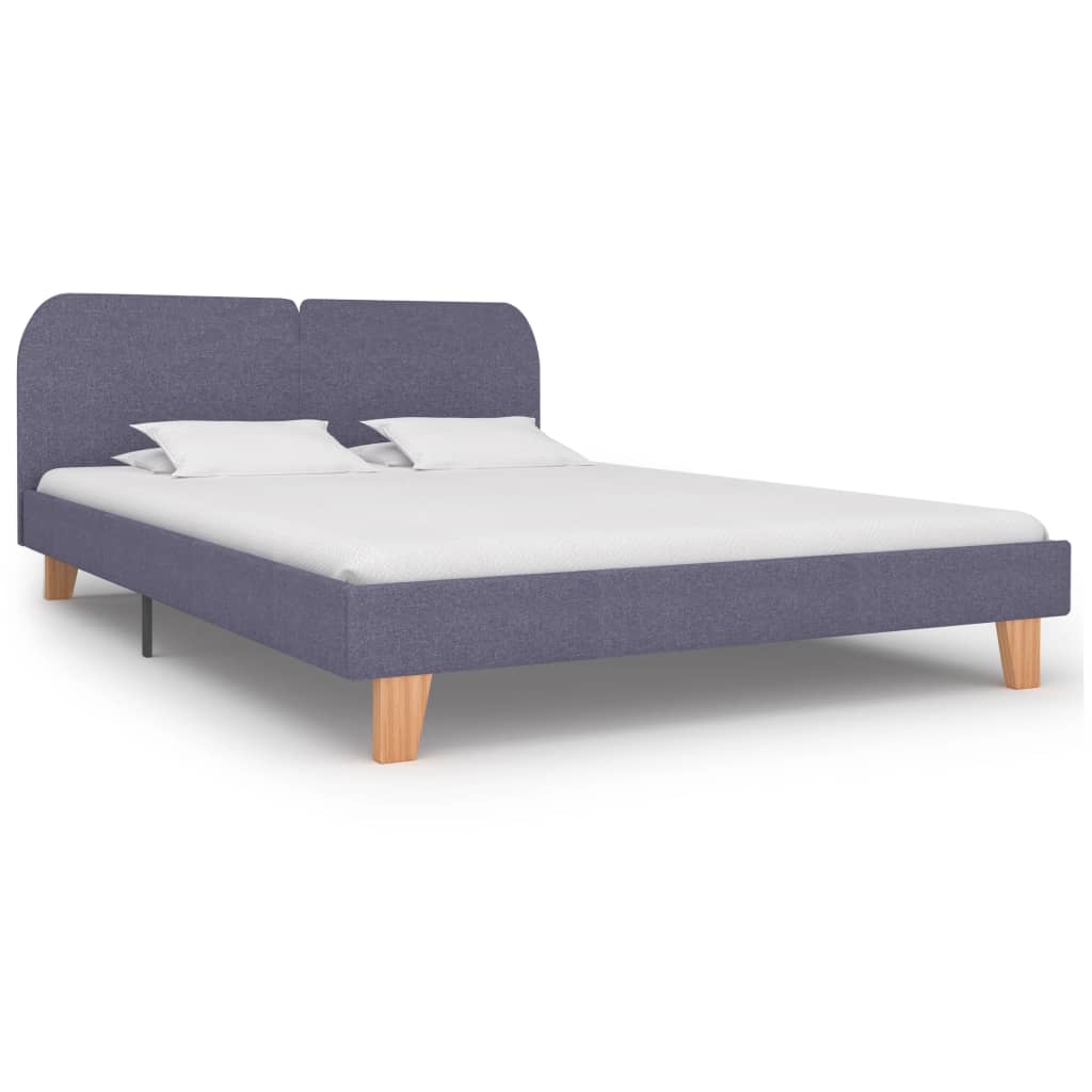 Cadre de lit sans matelas gris clair tissu 160x200 cm - XIOS