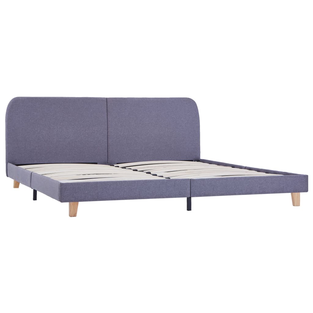 Cadre de lit sans matelas gris clair tissu 160x200 cm - XIOS