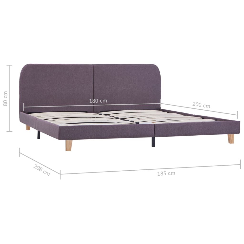 Cadre de lit sans matelas taupe tissu 180x200 cm - XIOS