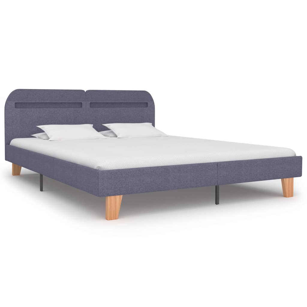 Cadre de lit avec LED sans matelas gris clair tissu 160x200 cm - XIOS