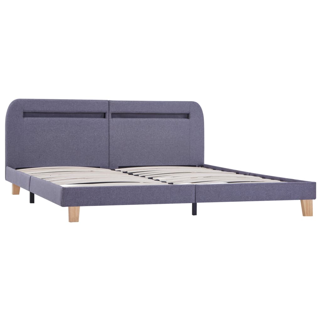 Cadre de lit avec LED sans matelas gris clair tissu 160x200 cm - XIOS
