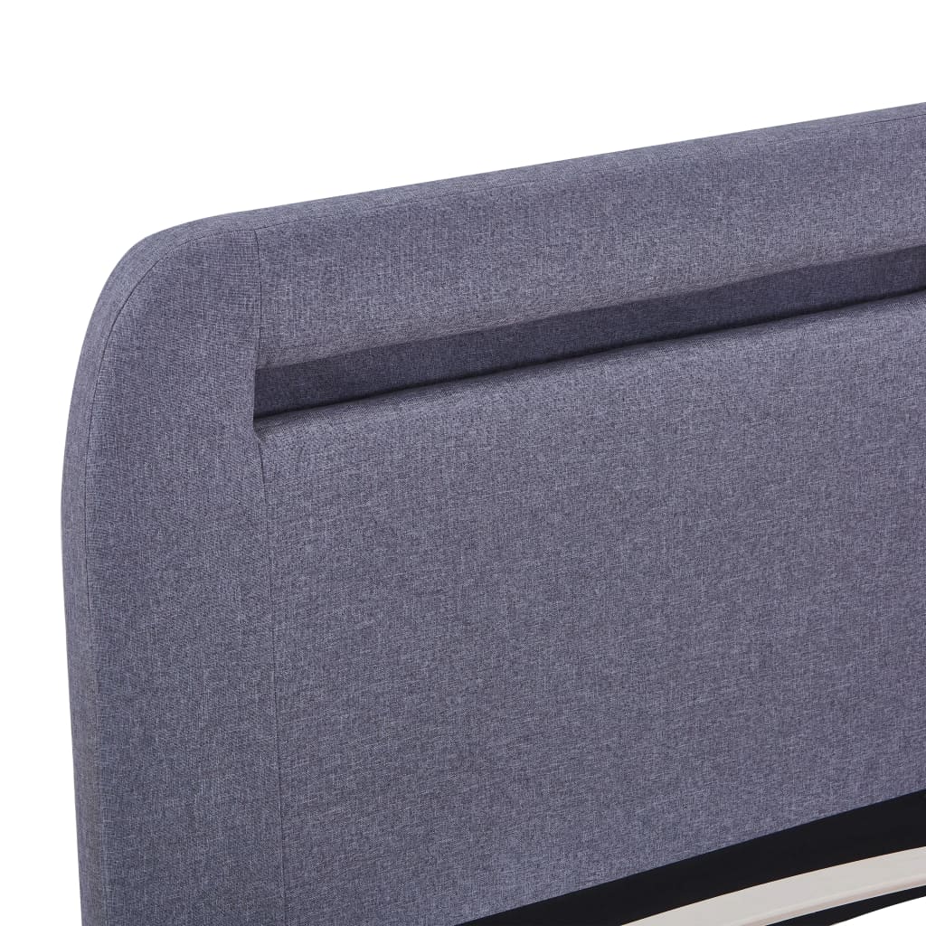 Cadre de lit avec LED sans matelas gris clair tissu 160x200 cm - XIOS