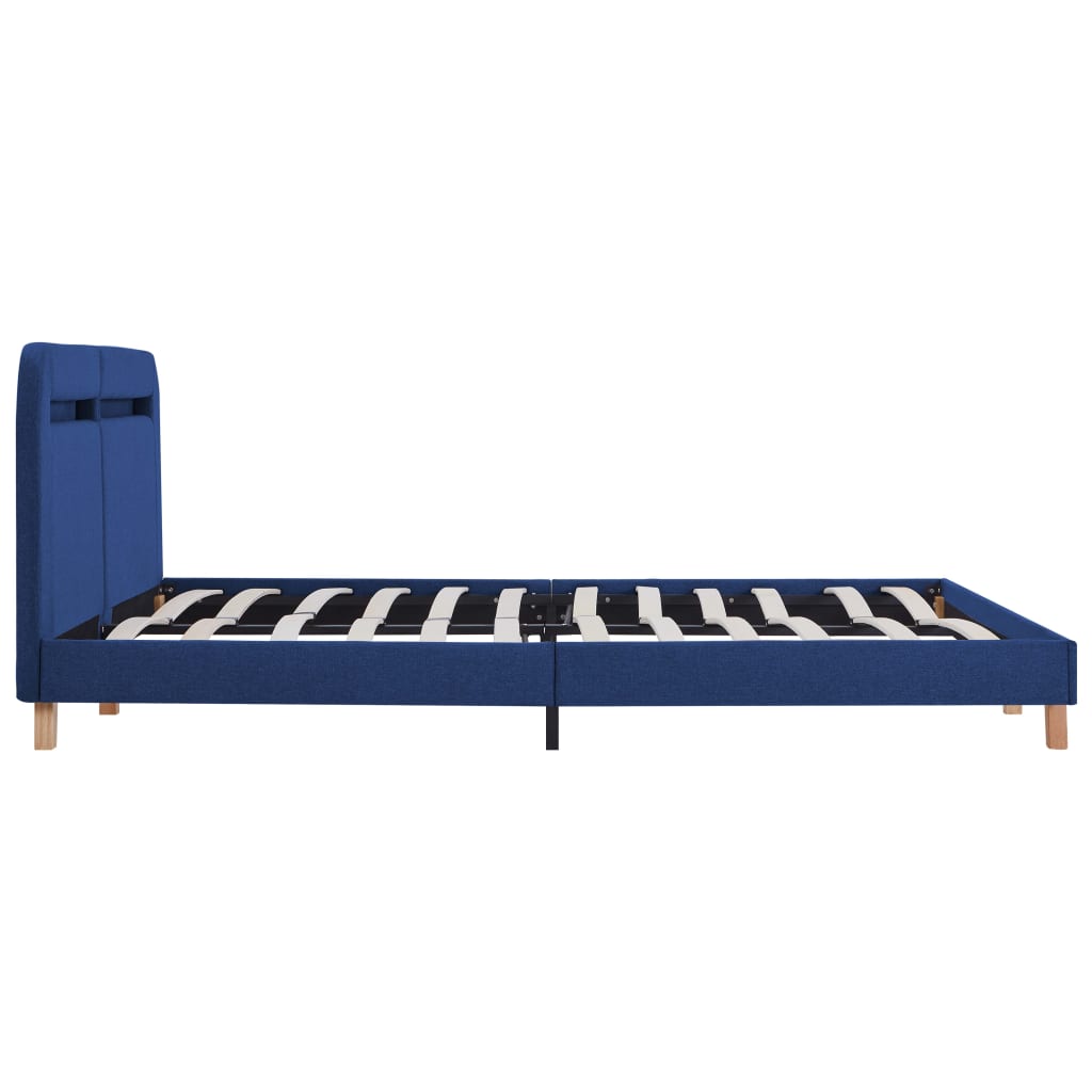 Cadre de lit avec LED sans matelas bleu tissu 160x200 cm - XIOS