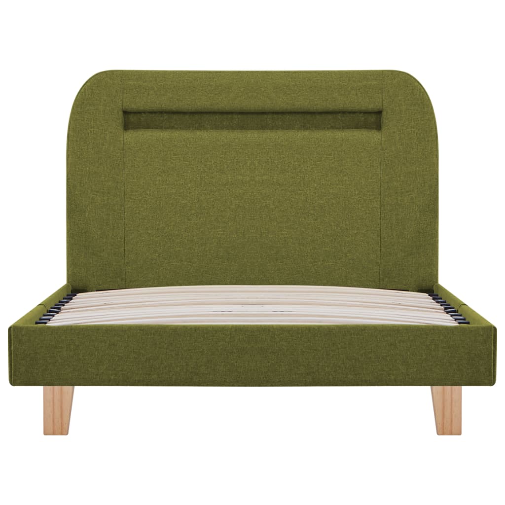 Cadre de lit avec LED sans matelas vert tissu 90x200 cm - XIOS