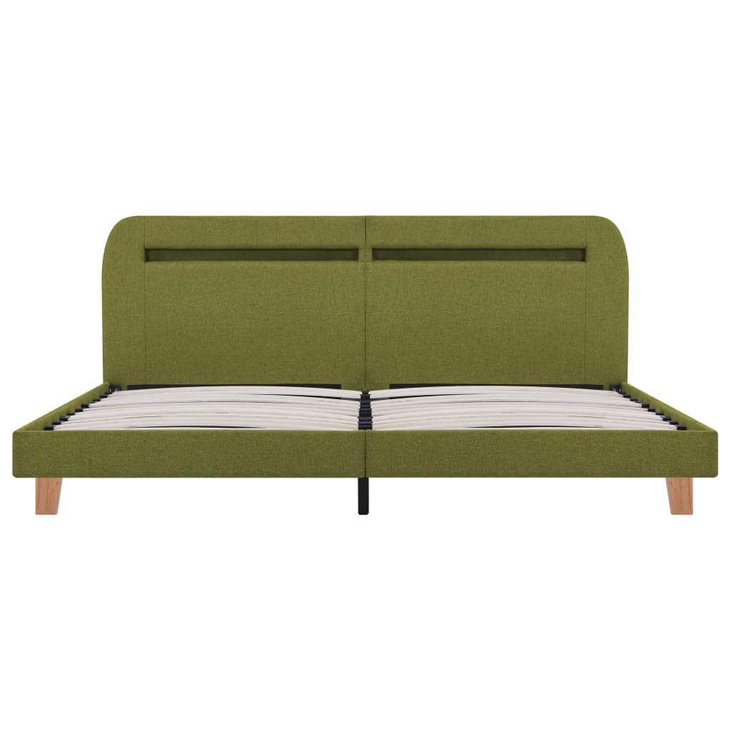Cadre de lit avec LED sans matelas vert tissu 160x200 cm - XIOS