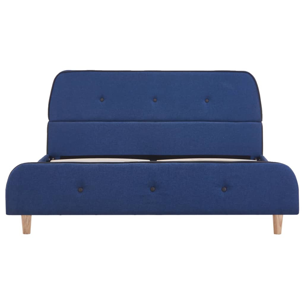 Cadre de lit sans matelas bleu tissu 140x200 cm - XIOS