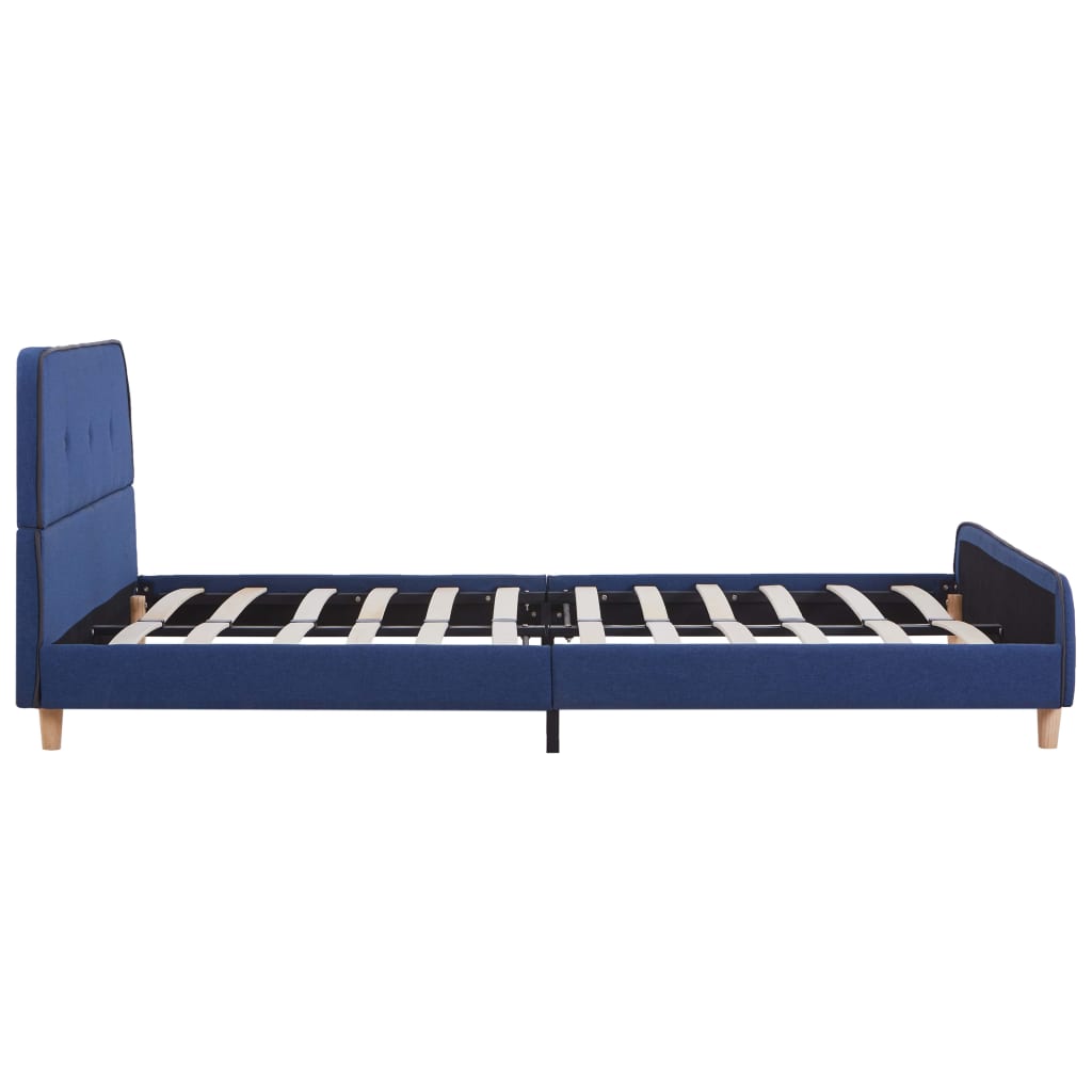 Cadre de lit sans matelas bleu tissu 140x200 cm - XIOS