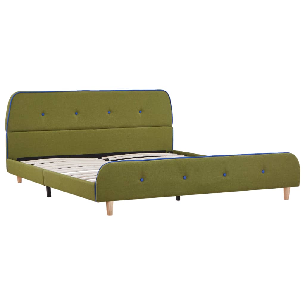 Cadre de lit sans matelas vert tissu 140x200 cm - XIOS