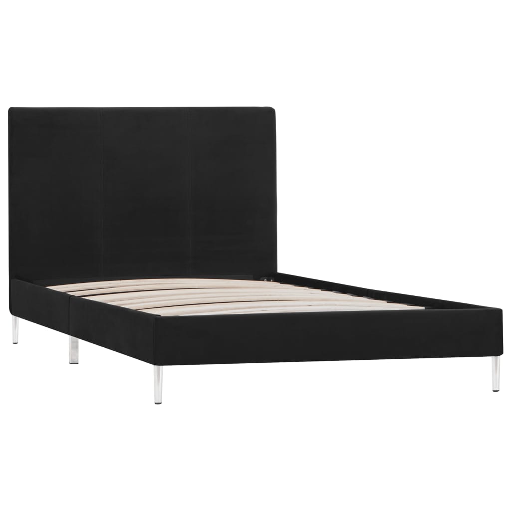 Cadre de lit sans matelas noir tissu 90x200 cm - XIOS