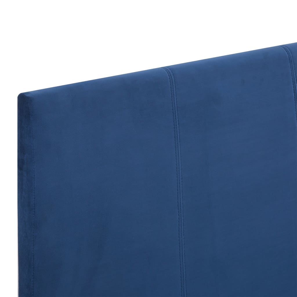 Cadre de lit sans matelas bleu tissu 180x200 cm - XIOS