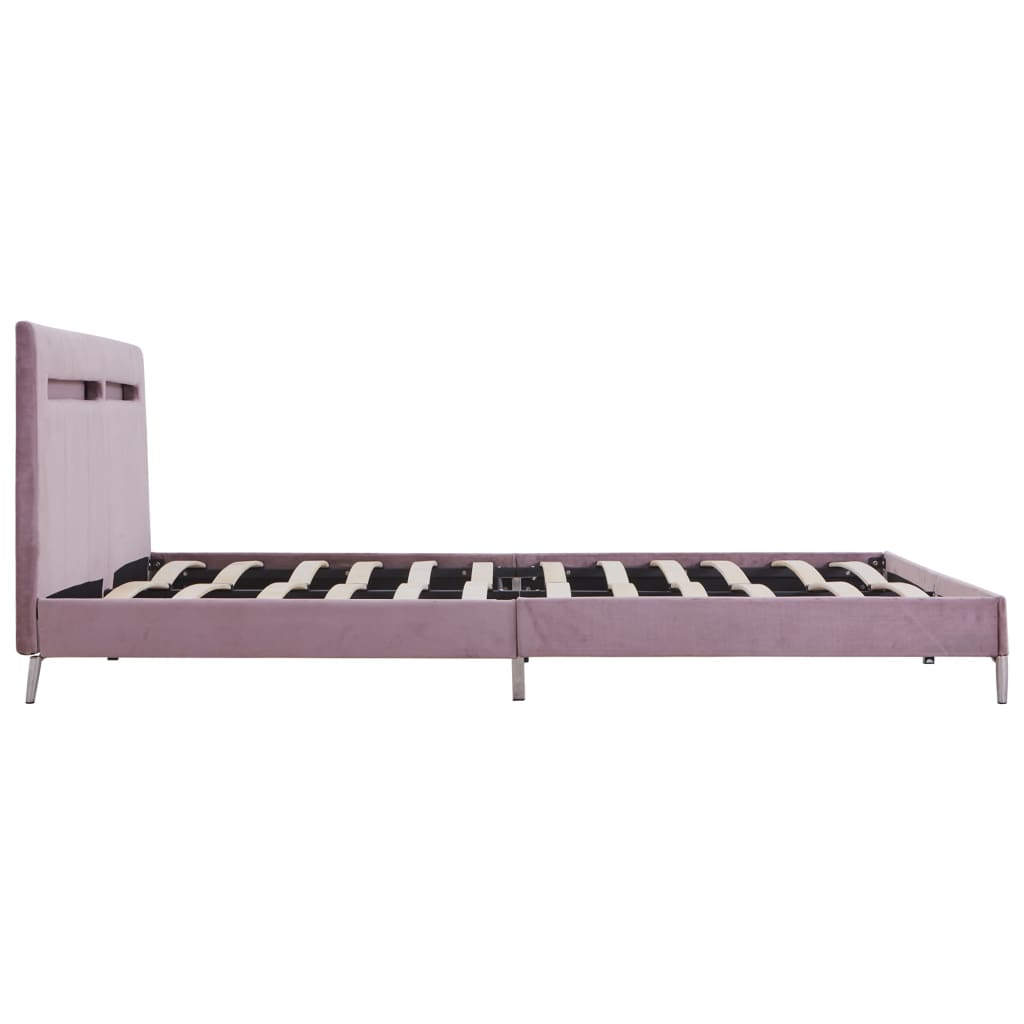Cadre de lit avec LED sans matelas rose tissu 180x200 cm - XIOS