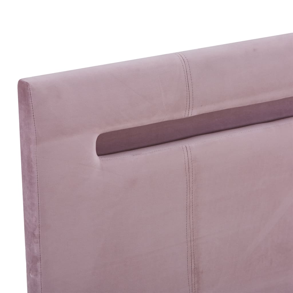 Cadre de lit avec LED sans matelas rose tissu 180x200 cm - XIOS