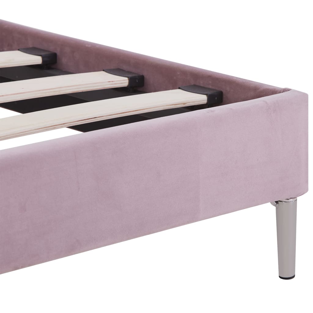 Cadre de lit avec LED sans matelas rose tissu 180x200 cm - XIOS