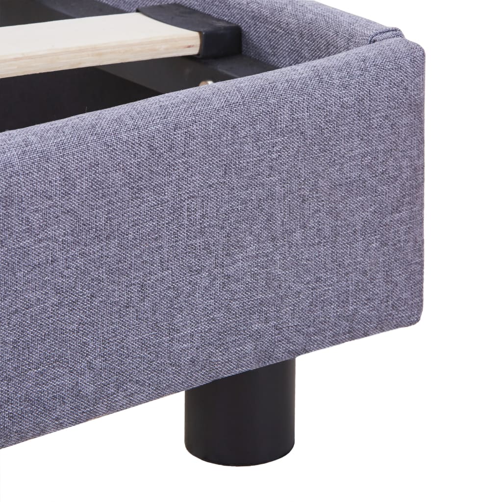 Cadre de lit sans matelas gris clair tissu 140x200 cm - XIOS