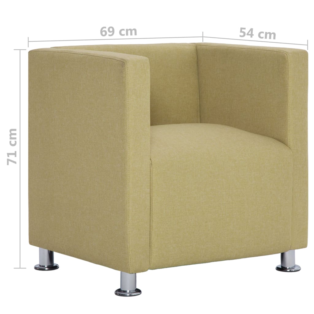 Fauteuil cube Vert Tissu - XIOS