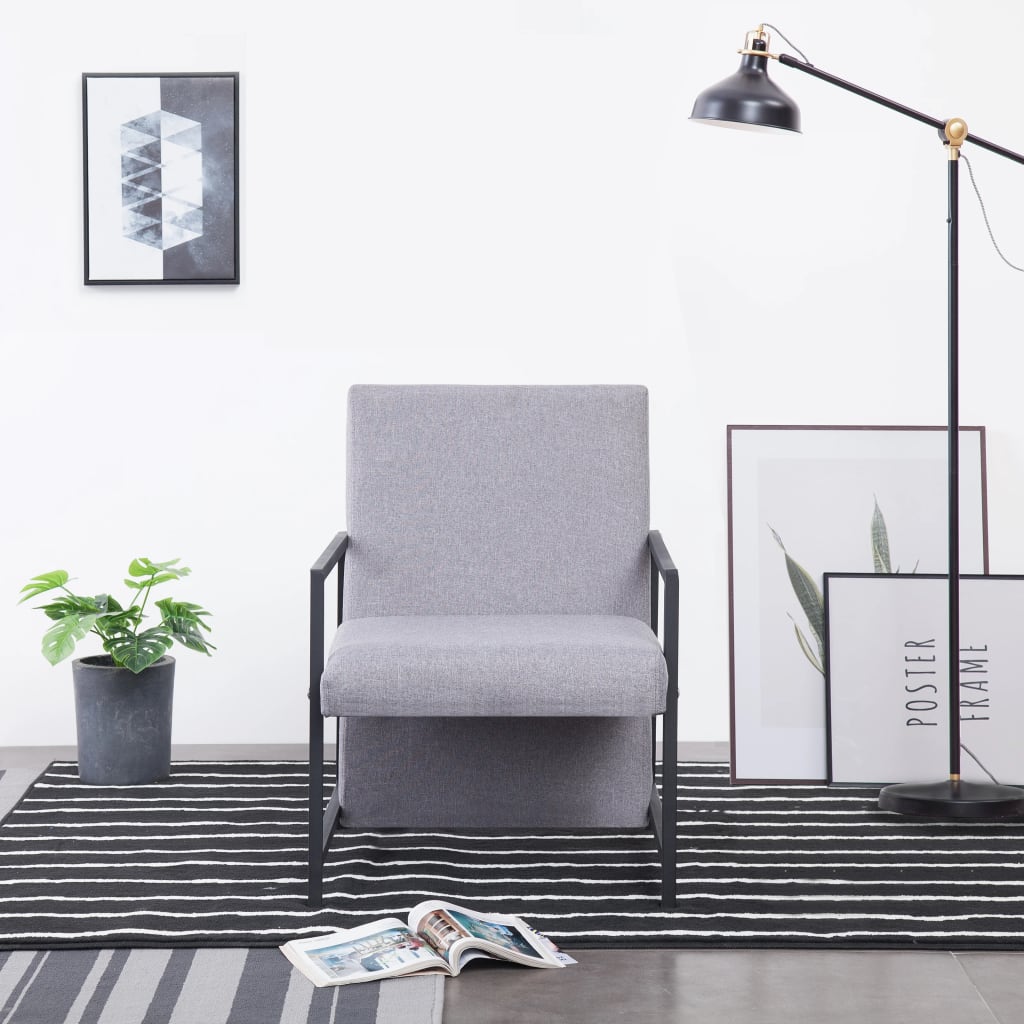 Fauteuil gris clair tissu - XIOS