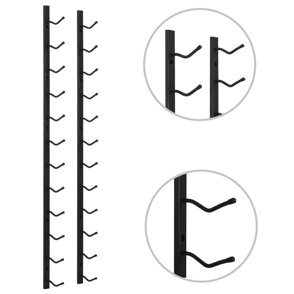 Casier à bouteilles mural pour 12 bouteilles Noir Fer - XIOS