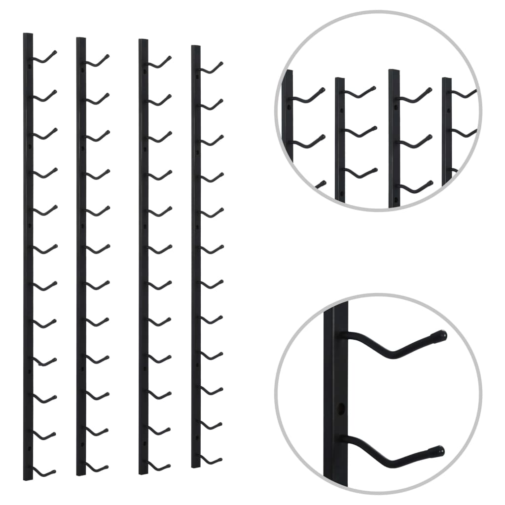 Casiers à bouteilles mural pour 12 bouteilles 2 pcs noir fer - XIOS