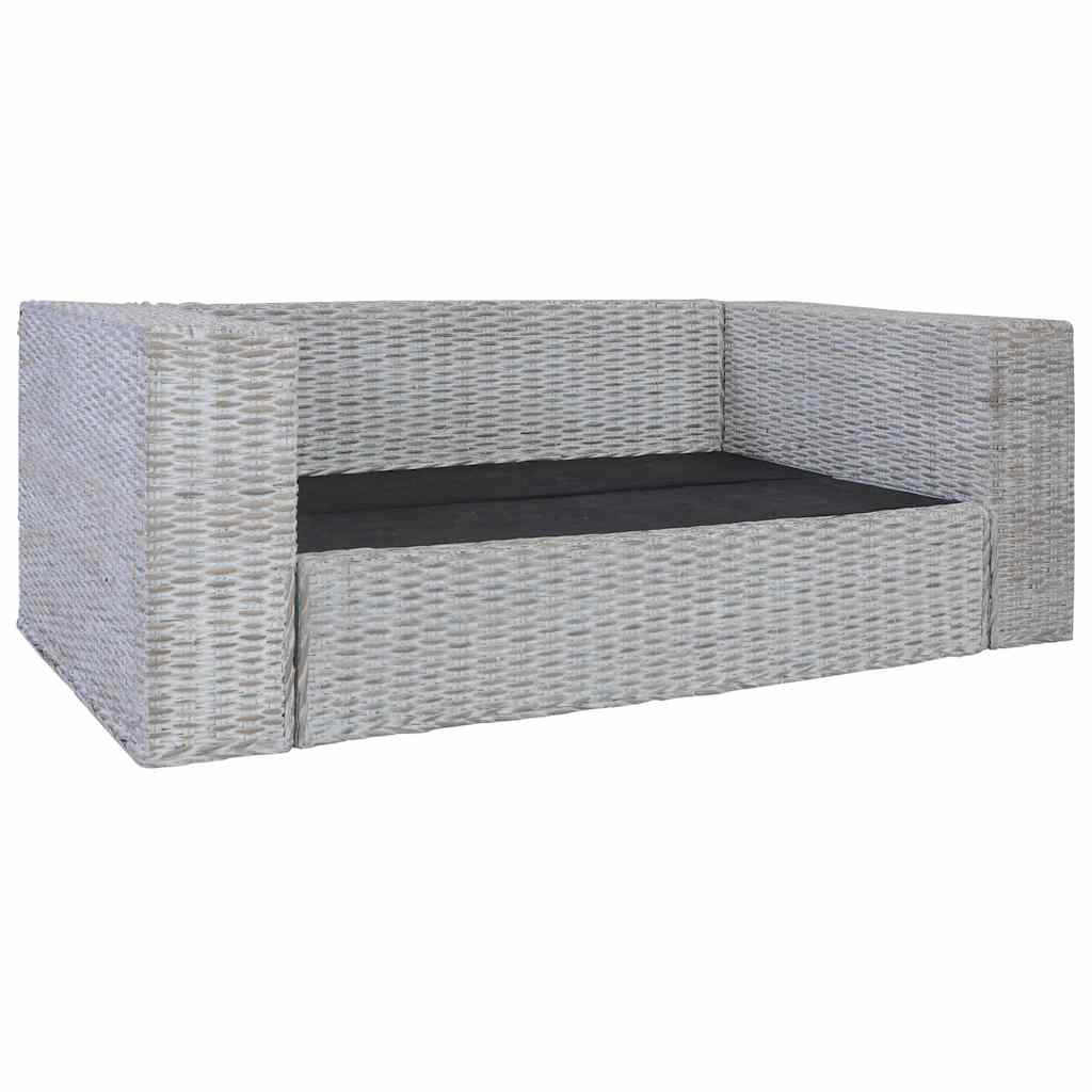 Canapé à 2 places avec coussins Gris Rotin naturel - XIOS