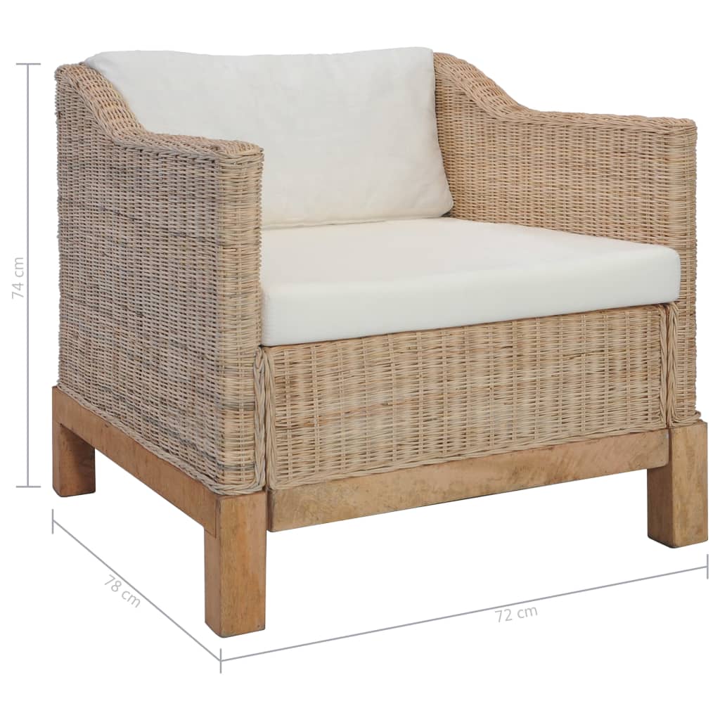 Fauteuil avec coussins Rotin naturel - XIOS