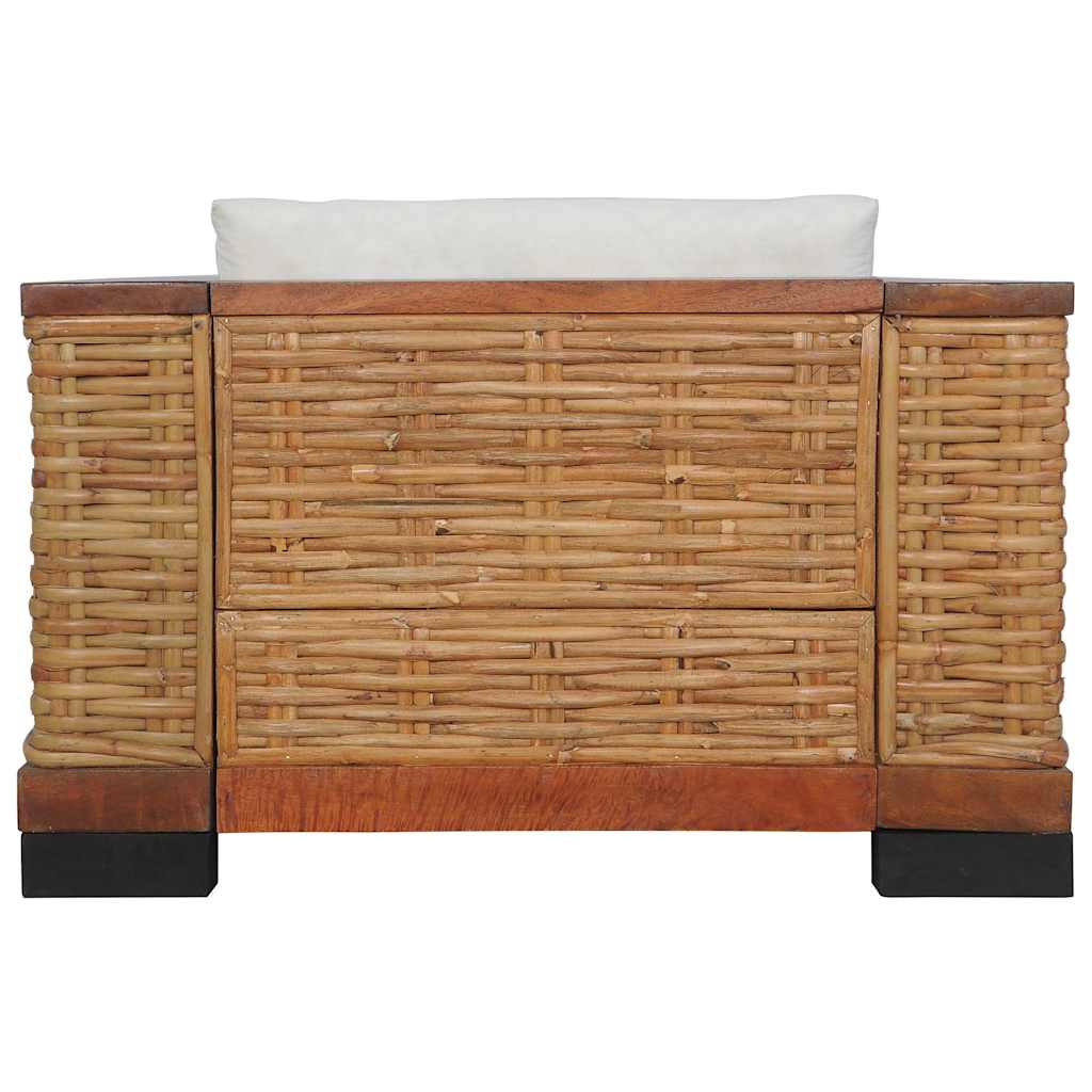 Fauteuil avec coussins Marron Rotin naturel - XIOS