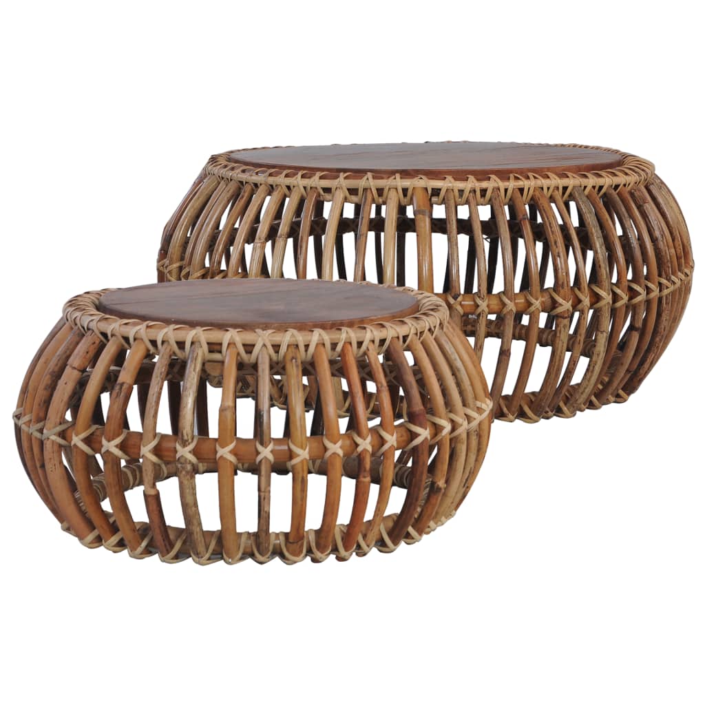 Tables basses 2 pcs Rotin naturel - XIOS