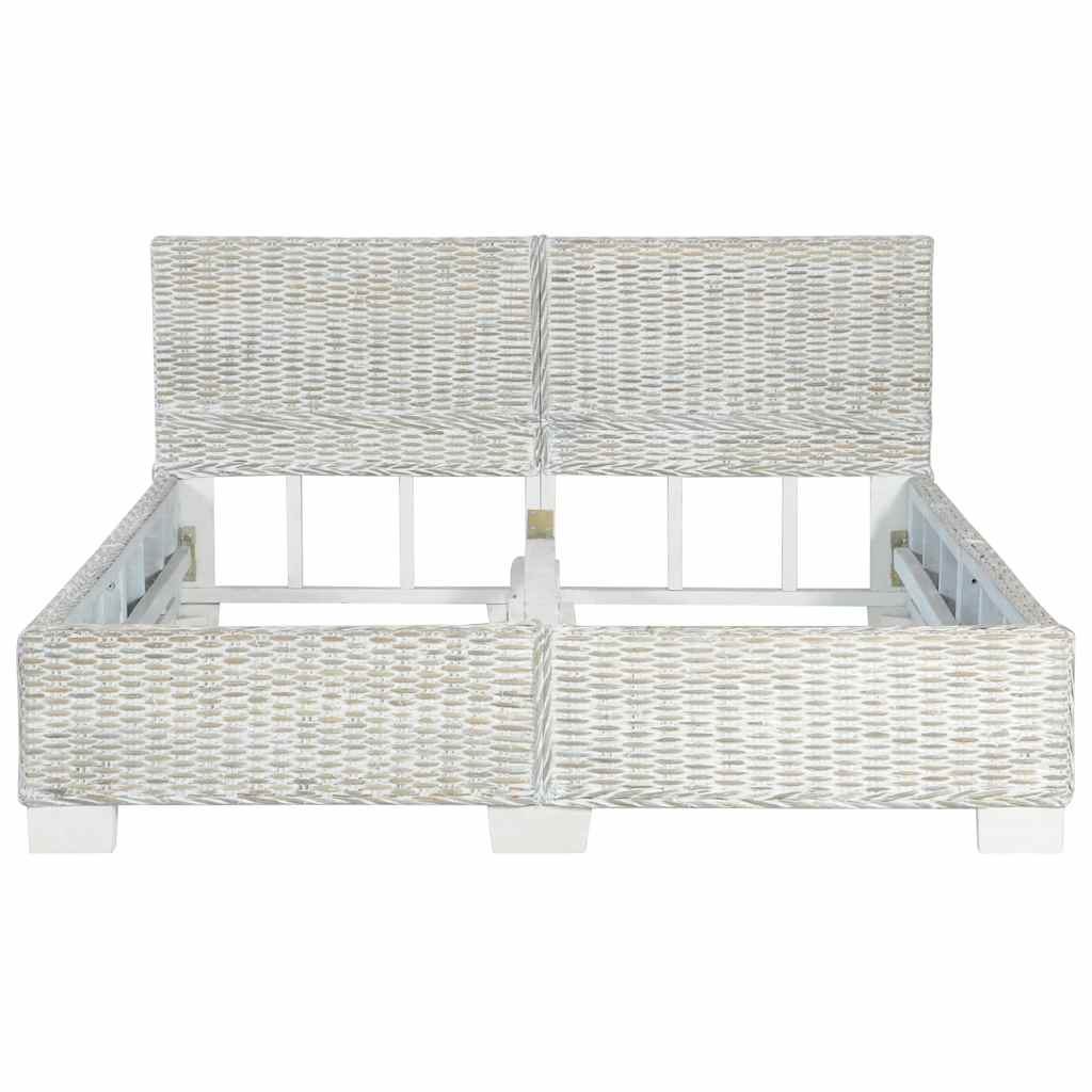 Cadre de lit sans matelas Gris Rotin naturel 140x200 cm - XIOS