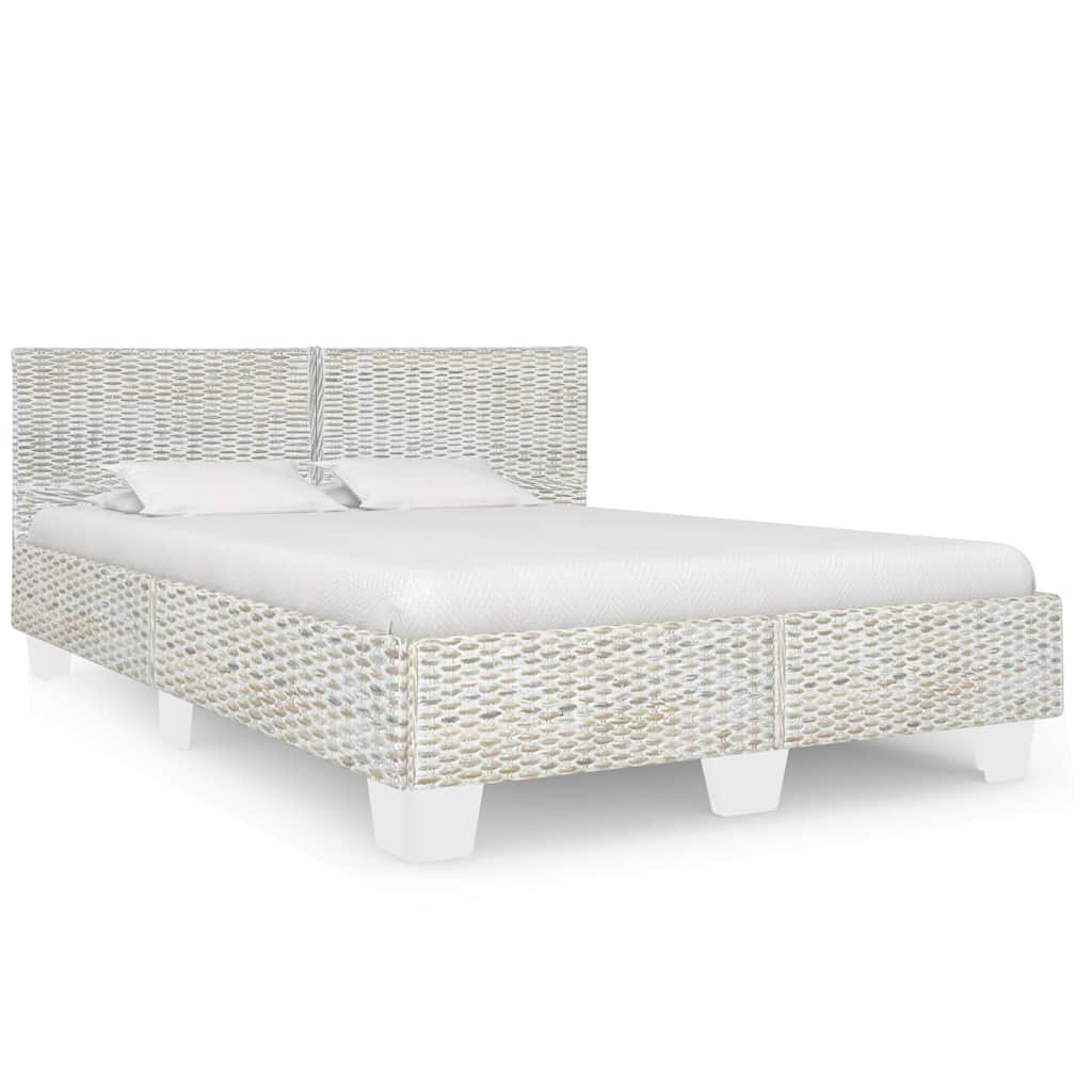 Cadre de lit Gris Rotin naturel 160 x 200 cm - XIOS