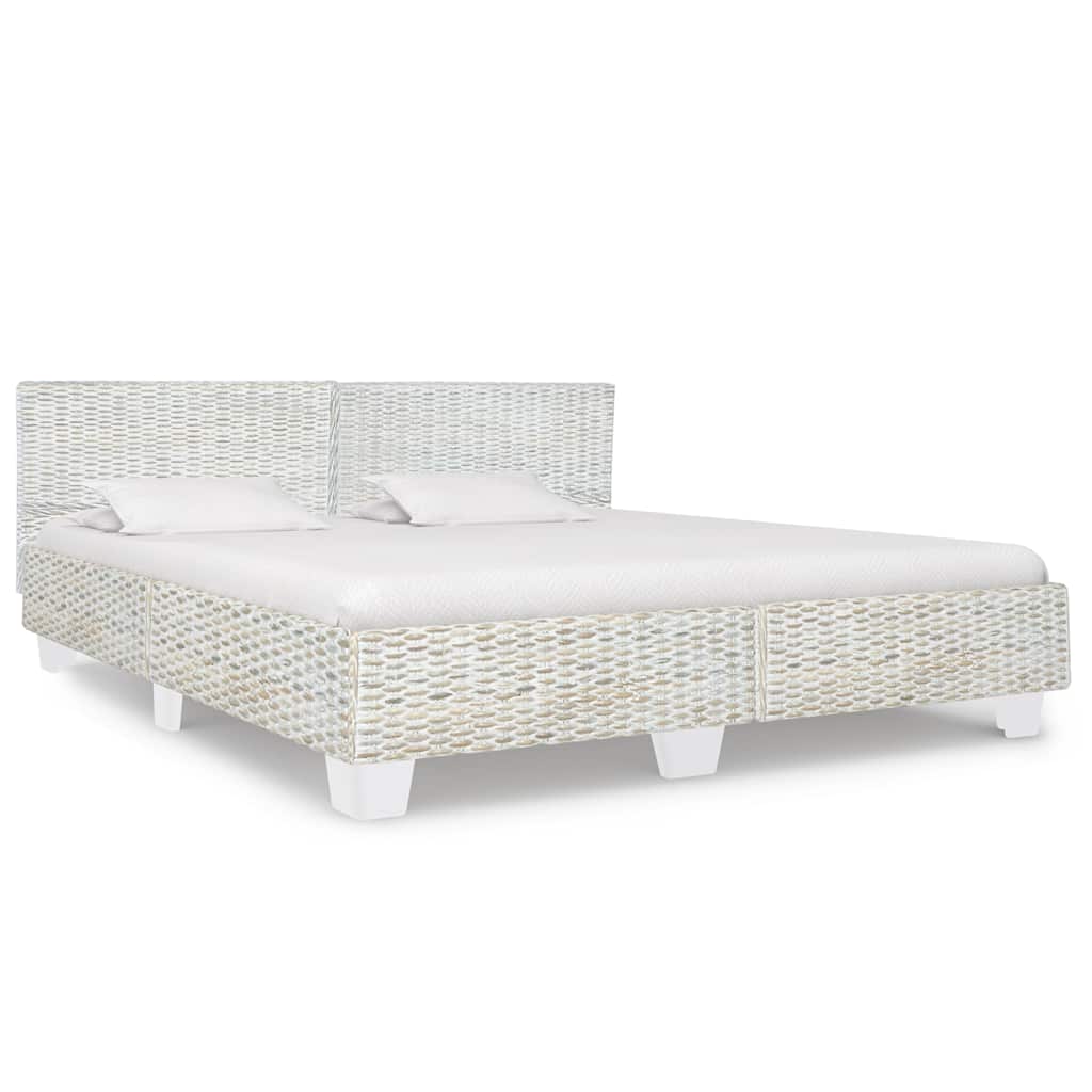 Cadre de lit sans matelas Gris Rotin naturel 180x200 cm - XIOS