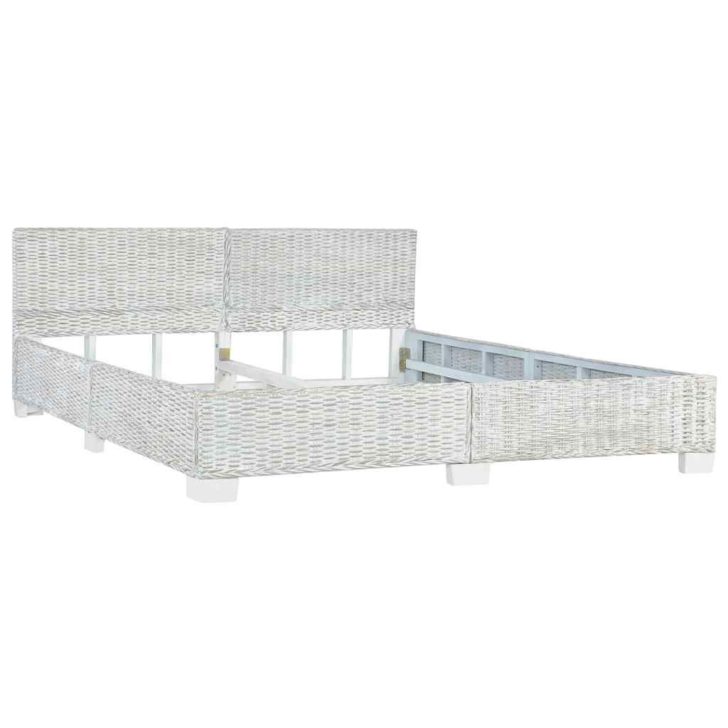 Cadre de lit sans matelas Gris Rotin naturel 180x200 cm - XIOS