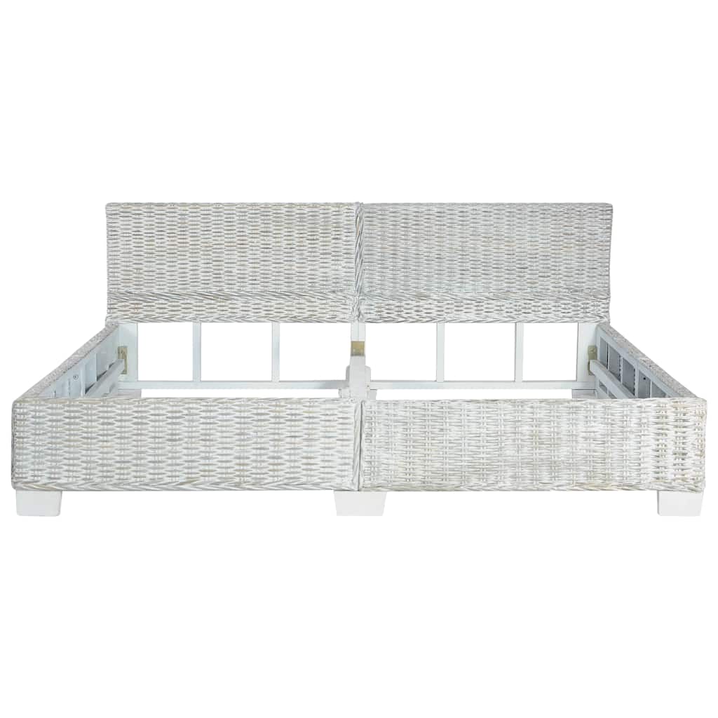 Cadre de lit sans matelas Gris Rotin naturel 180x200 cm - XIOS